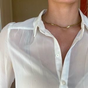 Sheer Cream Tunic Blouse